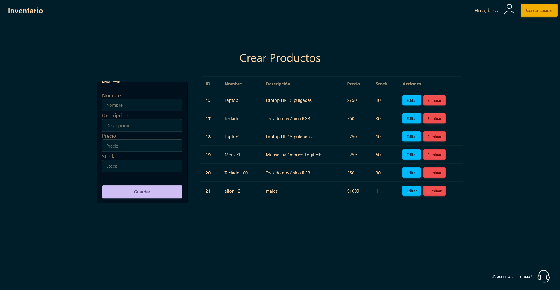 Gestor de inventario 2