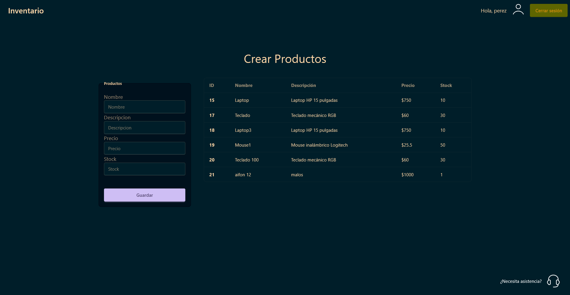 Gestor de inventario 8